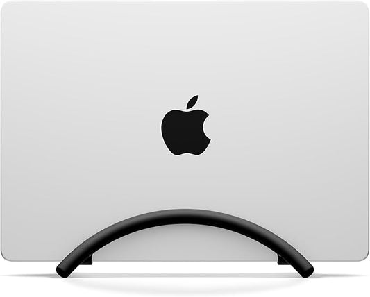 Twelve South BookArc Flex Vertical Laptop Stand – Space-Saving MacBook Stand, Adjustable Holder for Desk, Single Slot Dock for Monitor Display, Non-Slip, Upright Storage, Black