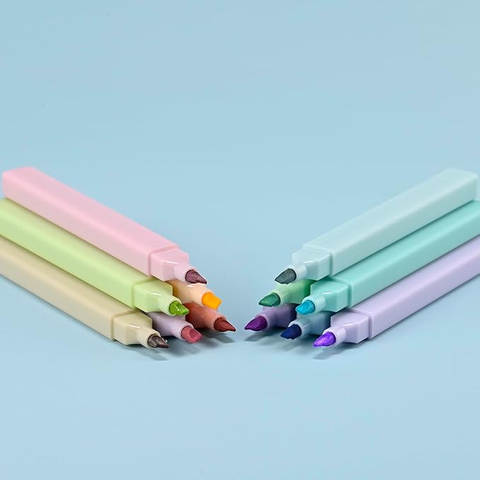 konket- Aesthetic Bible Highlighters No Bleed, Assorted Colors, Cute Pastel Highlighters, 12 pcs Chisel Tip