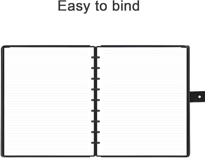 9 Disc Pre-Punched Happy Planner Inserts, Discbound Lined Refills Paper, 100 Sheets (200 Pages), Loose Leaf, White, Classic Size, 7 x 9.25 Inch
