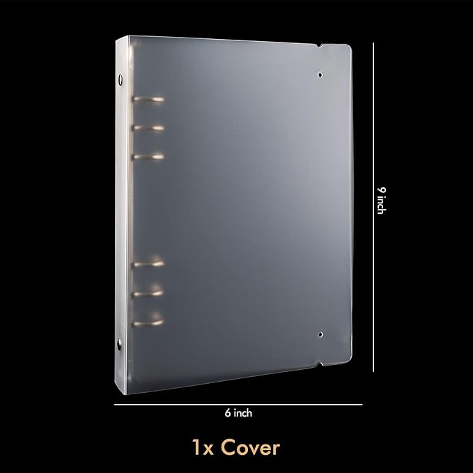 CYFUN DESIGN A5 6 Ring Binder Coveder with Snap Closure Button Storage Book Cover for 6 Hole Planner Pages Refill Insert Die Storage Book Binder