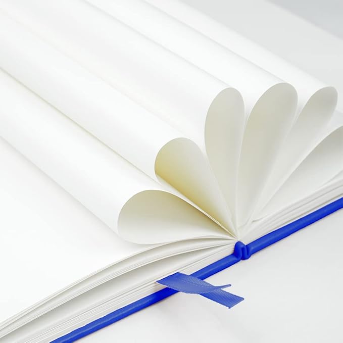 JOYEUX Blank Journal Notebook, A5, 160 Pages 100 Gsm Thick Sketch Books Hardcover Journal for Writing, 5.7 inches x 8 inches Notebooks for Work (Navy)
