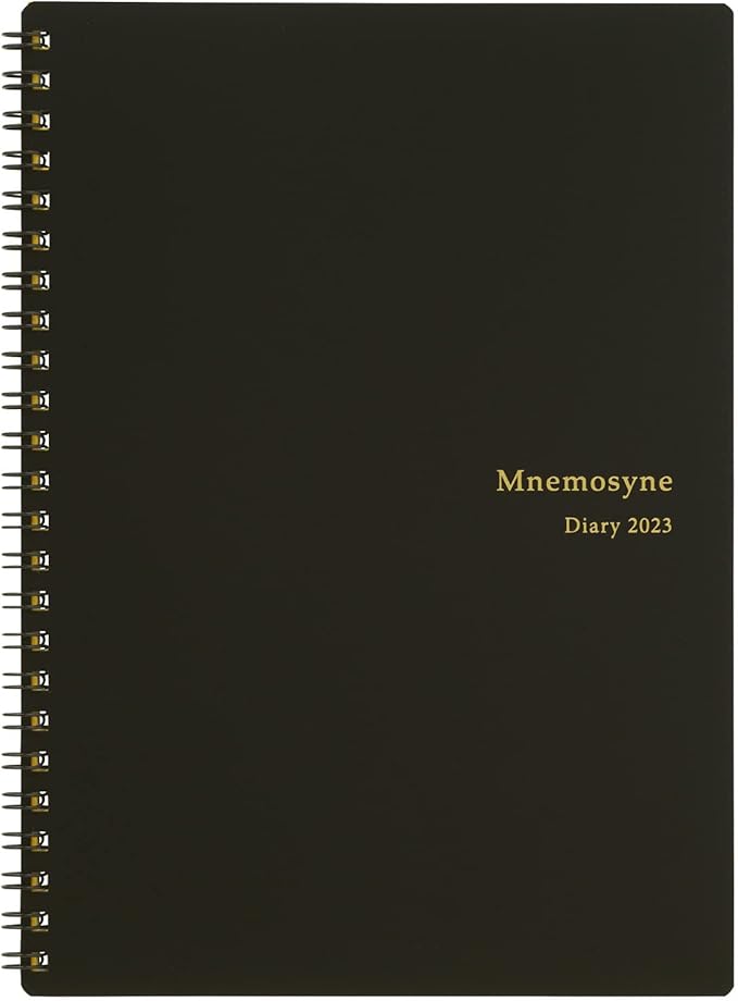 Maruman MNEMOSYNE Monthly Diary Planner 2022 (MND283-22) + Bonus 2023 Refill (MND283-23) + Notebook N195A with a stylish & durable Black PVC Cover, 1 ea (MNDN-22+23-05)