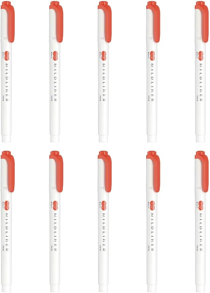 Zebra B-WKT7-MMGO Highlighter, Mild Liner, Mild Marigold, 10 Pieces