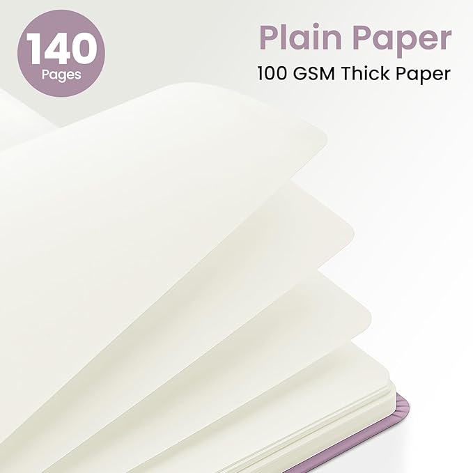 Blank Spiral Journal Notebook for Women, A5 Blank Notebook Journals for Writing, Hardcover Notebooks for Work, Note taking and Office School Supplies,140 Pages - Purple