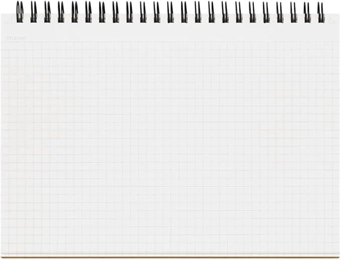 Maruman MNEMOSYNE Notebook 5.83 x 8.27 Inches (Horizontal A5), 5mm-squared, 70 Sheets (N182A), White