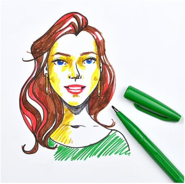 Pentel Sign Pen Fiber-Tipped Pen, Brown Ink, Box of 12 (S520-E)