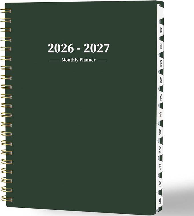 Ymumuda Monthly Planner 2026-2 Year Monthly Planner 2026-2027, JAN.2026 to DEC.2027, 8.5" x 11"Calendar notebook with Spiral Bound, Calendar for School Office Work Teacher Student