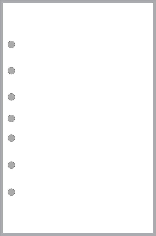 Classic Size Blank Pages, Sized and Punched with 7 Holes for 7-Ring Notebooks Such as Franklin, etc. (5.5" x 8.5")