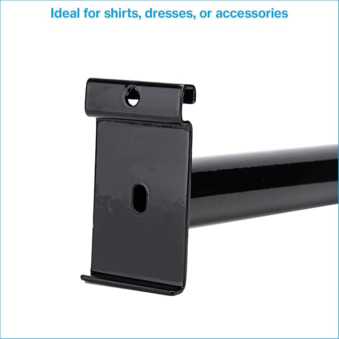 SSWBasics U-Shaped Black Hangrail for Wire Grid - For Grid Wall or Slat Grid - Sleek Black U-Shaped Hangrail Grid Wall Accessory - Stylish Wire Grid Wall Accessories for Organized Displays