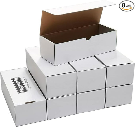 Top loader Storage Box, Cardboard Toploader Card Box, Holds 1200 Sports & Trading Card, Fits Baseball Football Cards, 8 Count