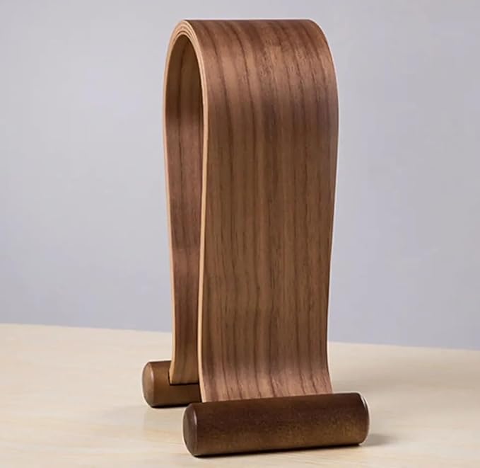 Gaming Headphone Stand Wooden Headest Hanger/Holder/Mount Omega Walnut Finish