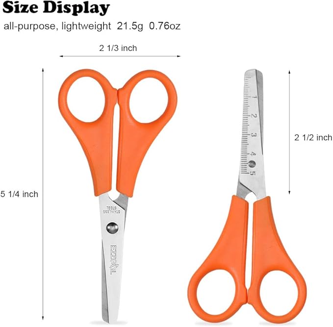 96 Pack 5' Safety Blunt Tip Kids Scissors, 6 Assorted Colors for Cutting Regular & Construction Paper, Cards