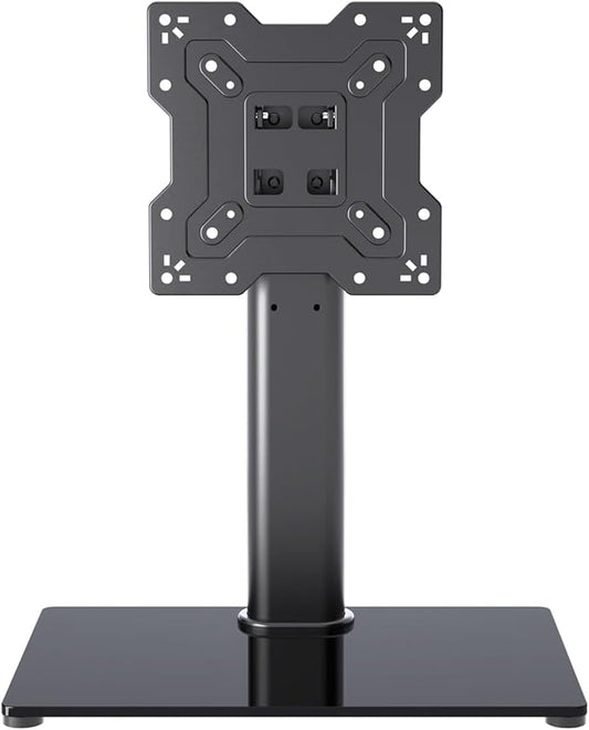 Universal TV Stand Base, Table Top TV Stand for 17-43 Inch LCD/LED TVs, Height Adjustable Monitor Mount Stand with Tempered Glass Base Holds up to 88lbs VESA 200x200mm, TS103