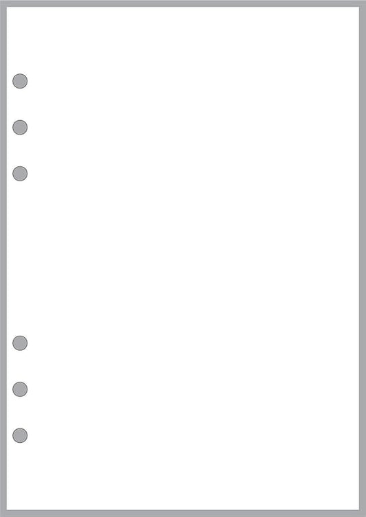 A5 Size Blank Sheets, Sized and Punched for 6-Ring A5 Notebooks by Filofax, LV (GM), Kikki K, TMI, and Others. Sheet Size 5.83" x 8.27" (148mm x 210mm)