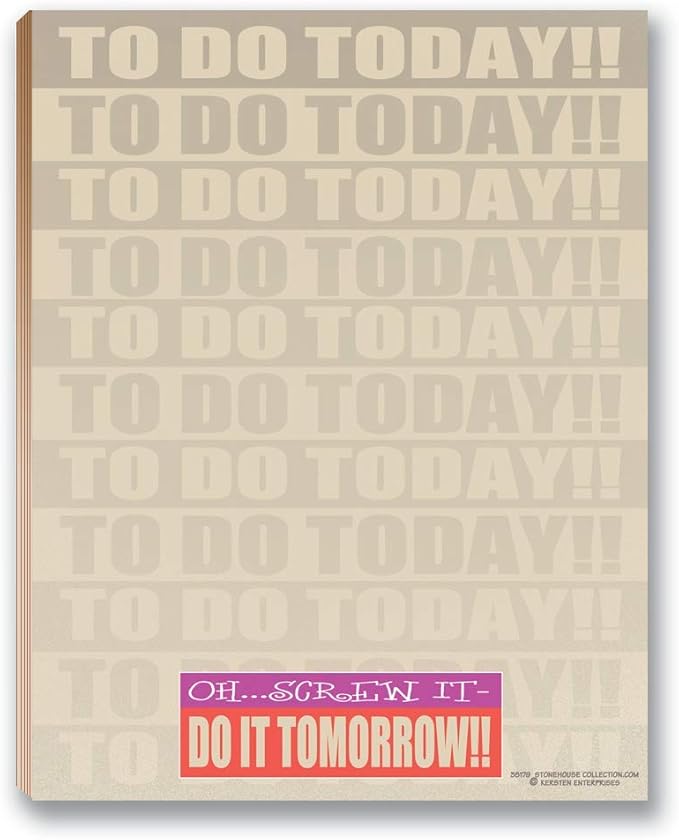 Stonehouse Collection -Funny Notepads Assorted Pack - 4 Funny To Do List Notepads - USA Made