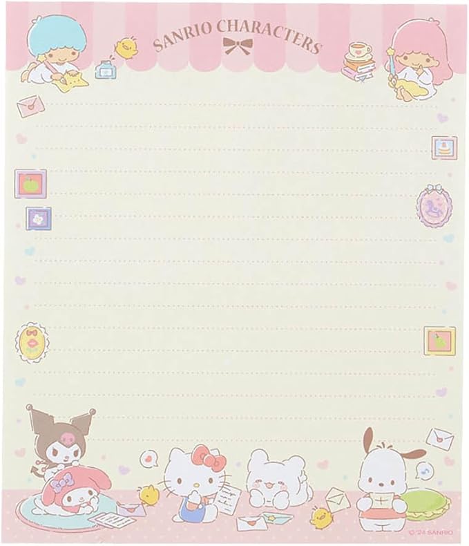 Sanrio 493945 Character Letter Set Sanrio Characters Package: Approx. Width 6.3 x Depth 0.3 x Height 8.7 inches (16 x 0.8 x 22 cm)