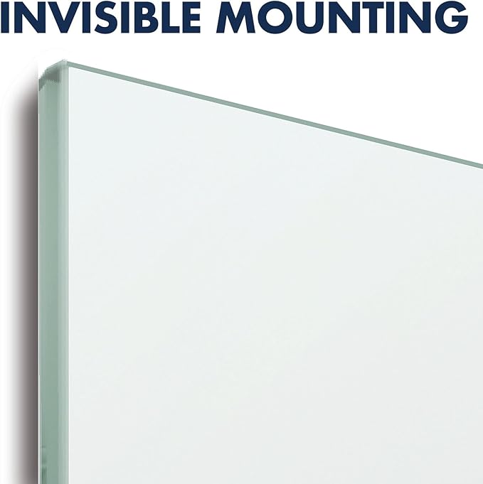 Quartet Dry Erase Board, 39" x 22" Glass Magnetic Whiteboard, Wide Format, Horizontal White Board, InvisaMount, White (G3922IMW)