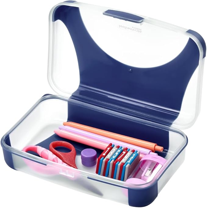 LockerMate by Bostitch Hard Pencil Case, Durable Plastic Pencil Box, Kid-Friendly Design