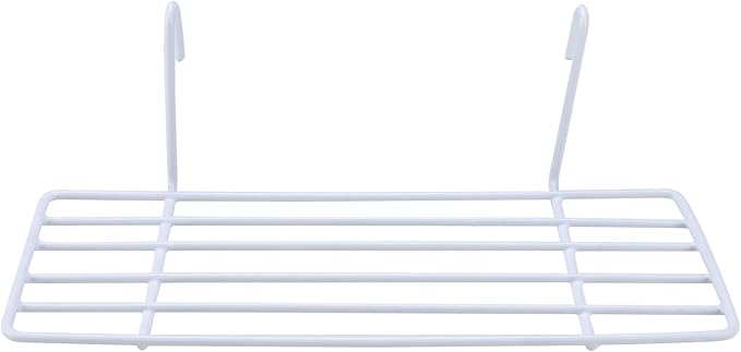 Yaegoo 8 Pack Grid Wall Shelves, White Wire Straight Shelf with Hook, Hanging Shelf for Home Supplies, 9.8" L x 3.9" D