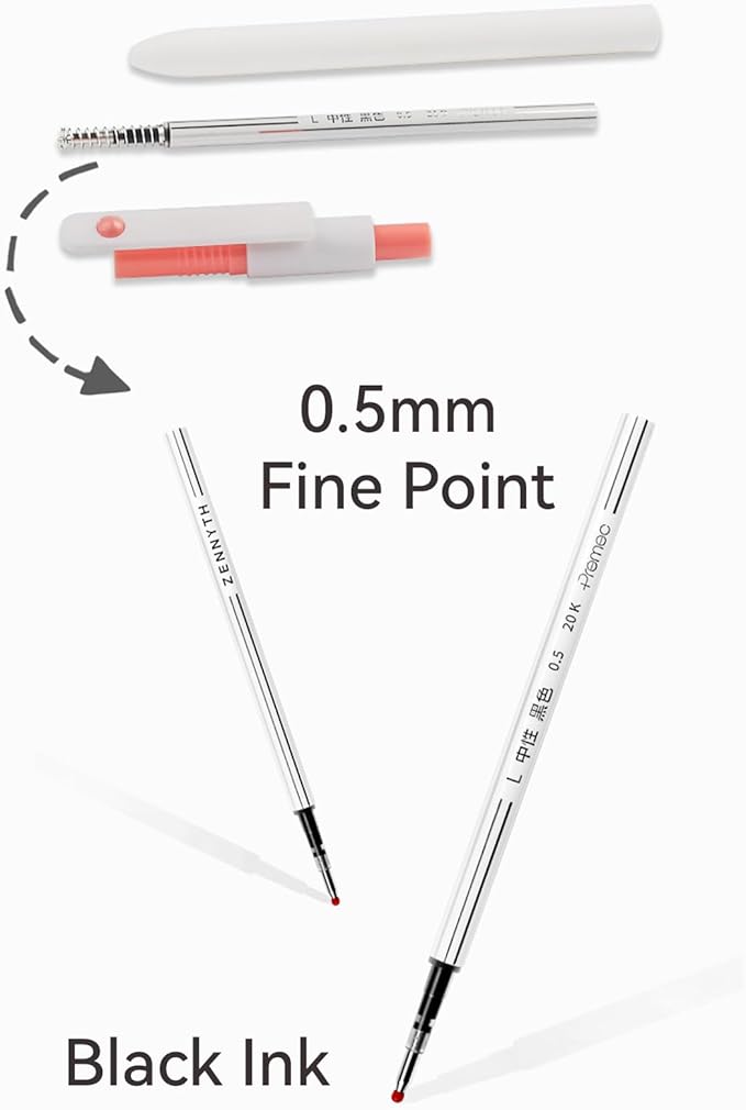 Gel Pens, 5Pcs 0.5mm Fine Point Pens With Smooth Writing, Quick Dry Aesthetic Pens For Journaling, Ballpoint for Office Writing Supplies, Gifts for Women and Men (Ivory White)