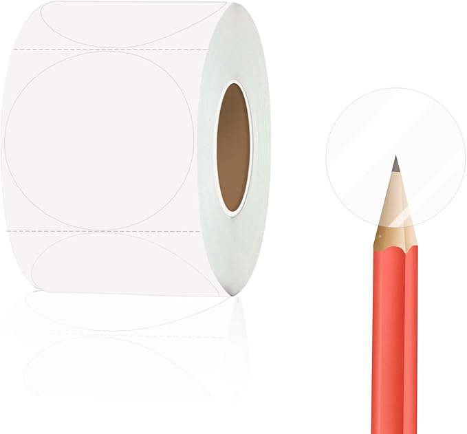 Clear Transparent Stickers,1.5 Inch Round Clear Transparent Labels for Package Envelope (500 PCS, Waterproof)