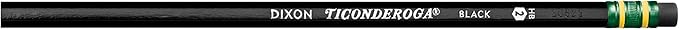 Ticonderoga Pencils, Wood-Cased Graphite, #2 HB Soft, Black (13953) (Pack of 6, 72 Count Total)