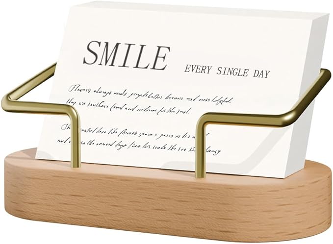 Wood Business Card Holder Desk, Creative wooden business card display stand, Office Essentials, Minimalist Office Decor (Cherry 1pack)