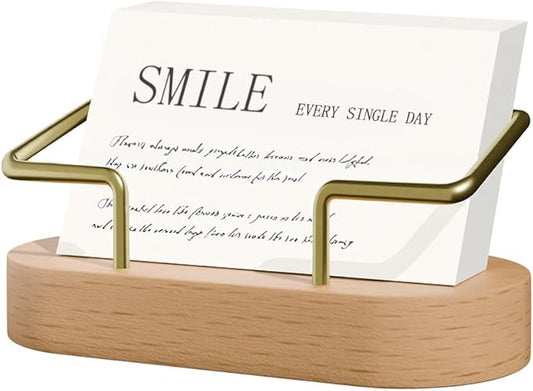 Wood Business Card Holder Desk, Creative wooden business card display stand, Office Essentials, Minimalist Office Decor (Cherry 1pack)