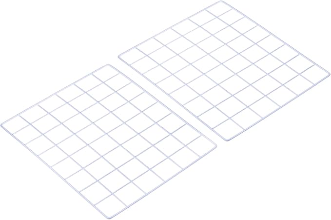 PATIKIL 16"x12" Wire Grid Panel, 2 Pack Wall Grid Decorative Panels Board Photo Pictures Display Decor Hanging Organizer for Home Office, White