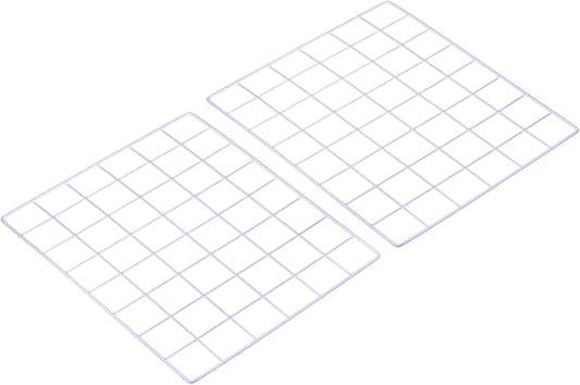 PATIKIL 16"x12" Wire Grid Panel, 2 Pack Wall Grid Decorative Panels Board Photo Pictures Display Decor Hanging Organizer for Home Office, White