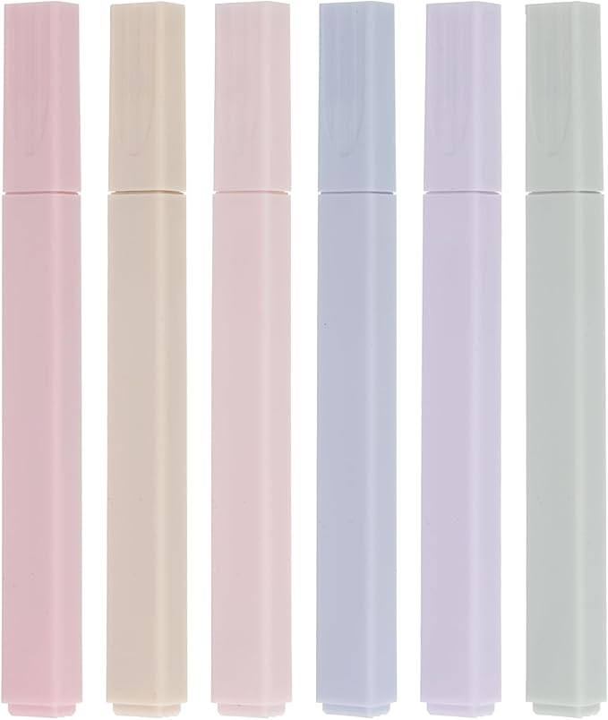 PATIKIL Highlighter Pen, 6 Pack Quick Dry Broad Tip Underline Writing Marker Pens for Office Home Daily Use Style 1, Pink/Grey/Yellow/Green/Purple/Blue