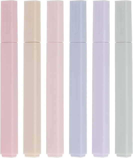 PATIKIL Highlighter Pen, 6 Pack Quick Dry Broad Tip Underline Writing Marker Pens for Office Home Daily Use Style 1, Pink/Grey/Yellow/Green/Purple/Blue