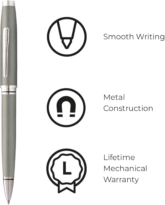 Coventry Gunmetal Gray Ballpoint Pen, Medium Point, Black Ink