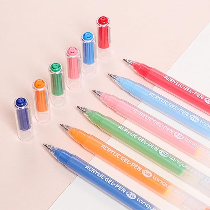 Acrylic Gel Pens for Coloring Books, Quick Dry 6 Pcs 1.0mm Fine Point Gel Marker Pen for Drawing, Journaling Art, Skin Color-2