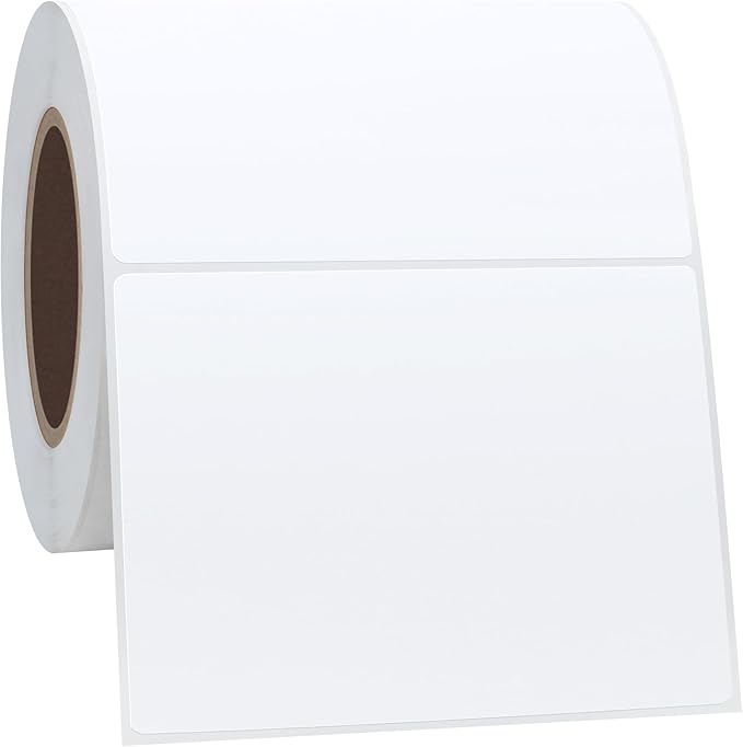 Hybsk 4x3 inch Direct Thermal Labels for Shipping, Barcodes, Address, Compatible with Rollo Label Printer & Zebra Desktop Printers (4x3 inch,4 Roll White)