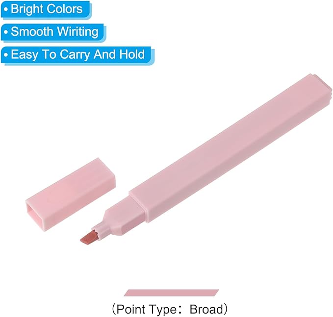 PATIKIL Highlighter Pen, 6 Pack Quick Dry Broad Tip Underline Writing Marker Pens for Office Home Daily Use Style 1, Pink/Grey/Yellow/Green/Purple/Blue