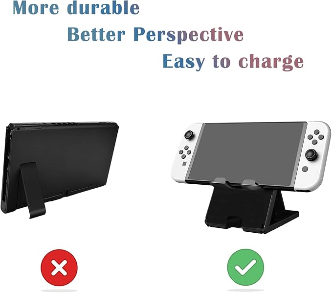 UDEE Bracket for Nintendo Switch, Steam Deck,Phone,iPad, Portable Folding Non-Slip Stand,4 Levels Angle Adjustment-Black