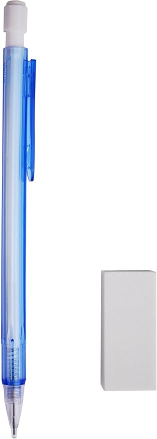 Maths Set Pastel Blue 9PCS Set, Geometry Set Square 4PCS Pack, Compass, Mechanical Pencil, Pencil Leads, Eraser Included in A RE-USABL Plastic Box, Nice Back to School Stationery Set for Students