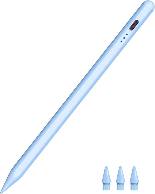 Pen for iPad 2018-2025, HATOKU 15 Mins Fast Charging Pencil 1st Gen with Tilt & Palm Rejection Compatible with iPad Air 3/4/5/M2/M3, iPad mini 5/6/7, iPad 6/7/8/9/10/11, iPad Pro 11"/12.9"/M4 M5(Blue)