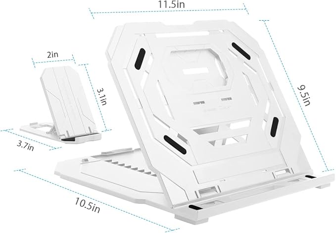 Drawing Tablet Stand, Foldable Stand for Laptop or Tablet Display, 9 Levels Adjustable Angles with a Built-in Phone Holder, for 12-17 inch Drawing Tablets, Smartphones