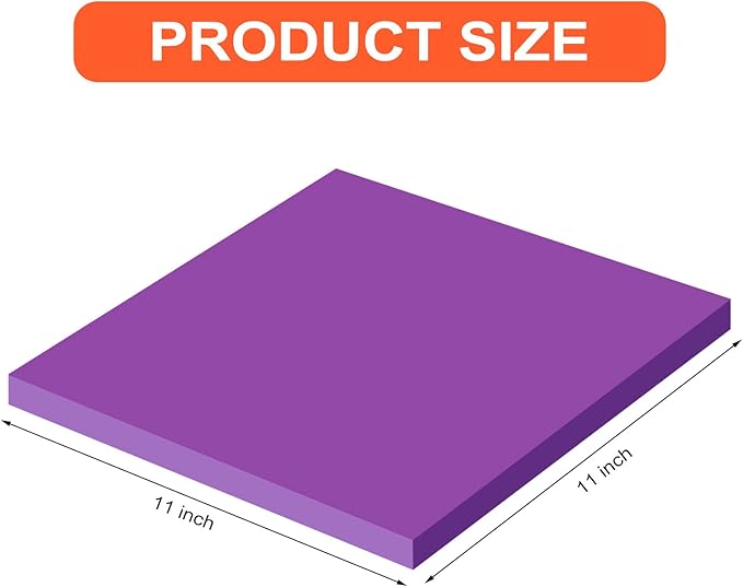 Zubebe 6 Pads 11 x 11 Inch Large Sticky Notes Jumbo Bright Colors Sticky Notepads Self Stick Note Square Memo Post Stickies for Office School, 25 Sheets/pad