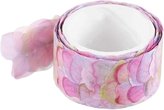 Colorful Floral Petal Washi Tape Set – Decorative Masking Tape for Scrapbooking, Journals, DIY Crafts, and School Office Supplies, Cute Flower Stickers, Adhesive Paper Tapes for Aesthetic Projects
