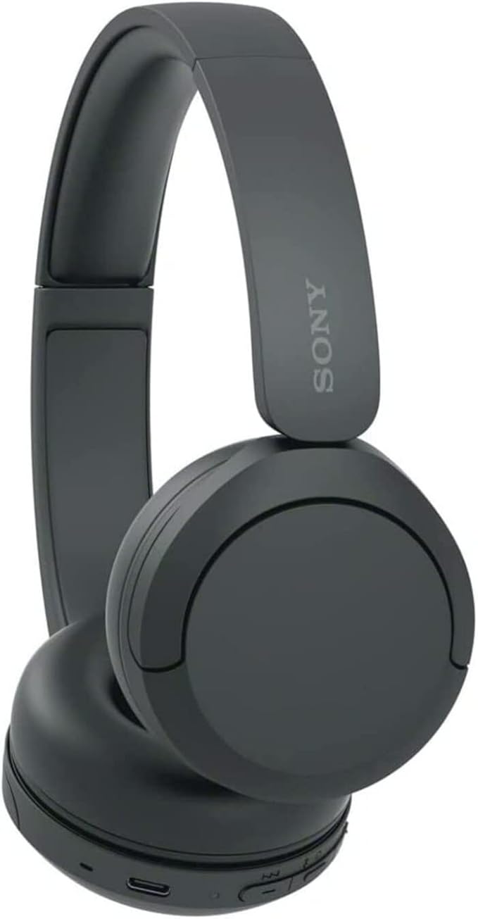 Sony WH-CH520 Compact Easy Carrying Wireless Bluetooth On-Ear Headphones (Black) Bundle with Knox Gear Metal Headphone Stand (2 Items)