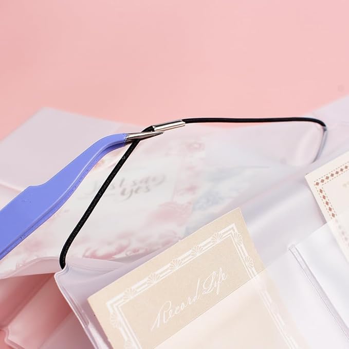 Clear Zipper Pocket for Travelers Notebook, 4 Insert Passport Size Pouch Refill with 4 Elastic Bands for TN Accessories Paper Card Holder