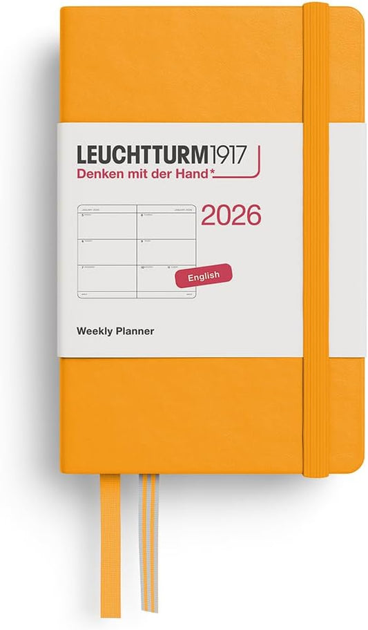 LEUCHTTURM1917 - Weekly Planner 2026, Hardcover, Mini (A7), Rising Sun (Jan 1 - Dec 31, 2026)