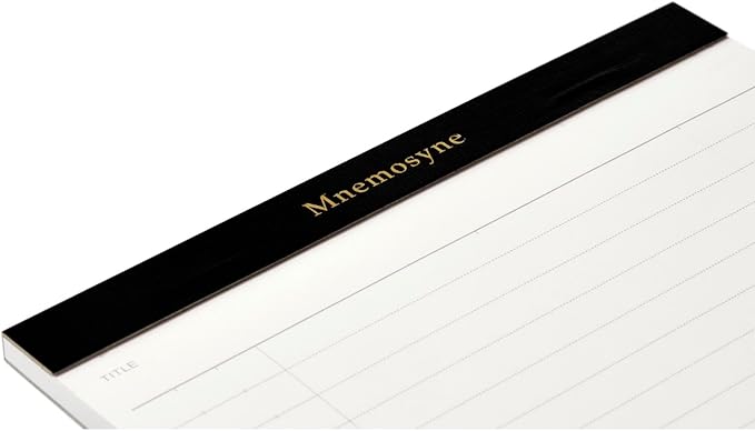 Maruman Mnemosyne Legal Pad- A5, 8.27" x 5.83", 50 Sheets / 100 Pages, 8mm Wide Ruled Refill Notepad, Perforated Pages, Vertical Binding, With Paper Made in Japan