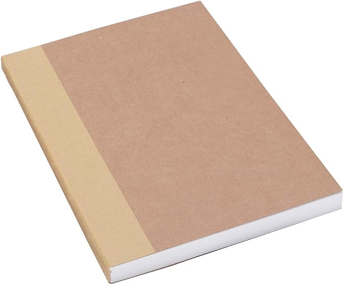 CooLeathor A5 Blank Notebook 5.8”x8.25” Sketch Book, 100 Sheets, Thick 100gsm Paper & Kraft Cover, Great for Sketching, Writing and Journal Refills