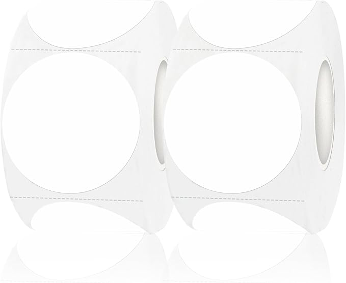 STARLIBOO Blank Dot Stickers, 1.5 inch Circle Stickers, 1000Pcs White Round Price Sticker, Writable White Sticker for Office, Garage Sale,Yard Sale(2Rolls)