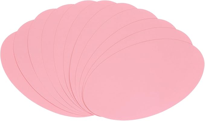 MECCANIXITY 30pcs Oval Card Stock 6-1/2 Inch 50lb/180gsm Thick Cutouts Coaster Paper for Craft Bulletin Board Decor, Pink