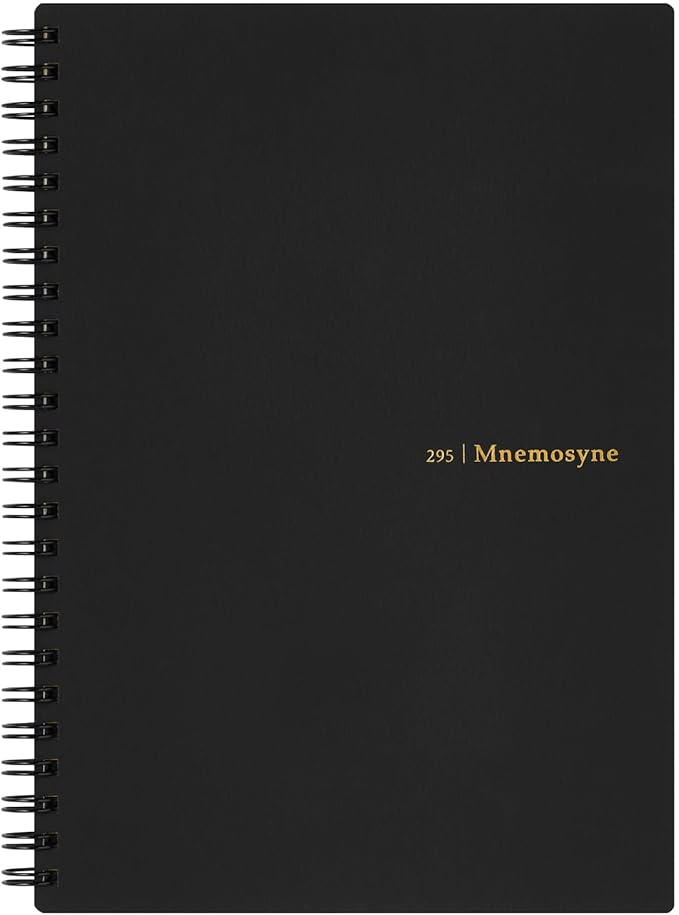 Maruman MNEMOSYNE Soft Cover Notebook 8.27 x 5.83 Inches (A5), 7mm ruled 24-line, 80 Sheets, Black, 1 ea. (N295-05)